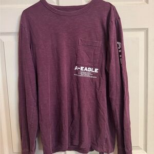 American Eagle Outfitters Maroon Long Sleeve Tee